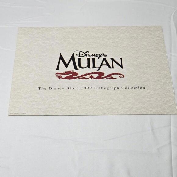 Vintage Walt Disney MULAN 1999 Disney Store Exclusive Commemorative Lithograph - Picture 2 of 5